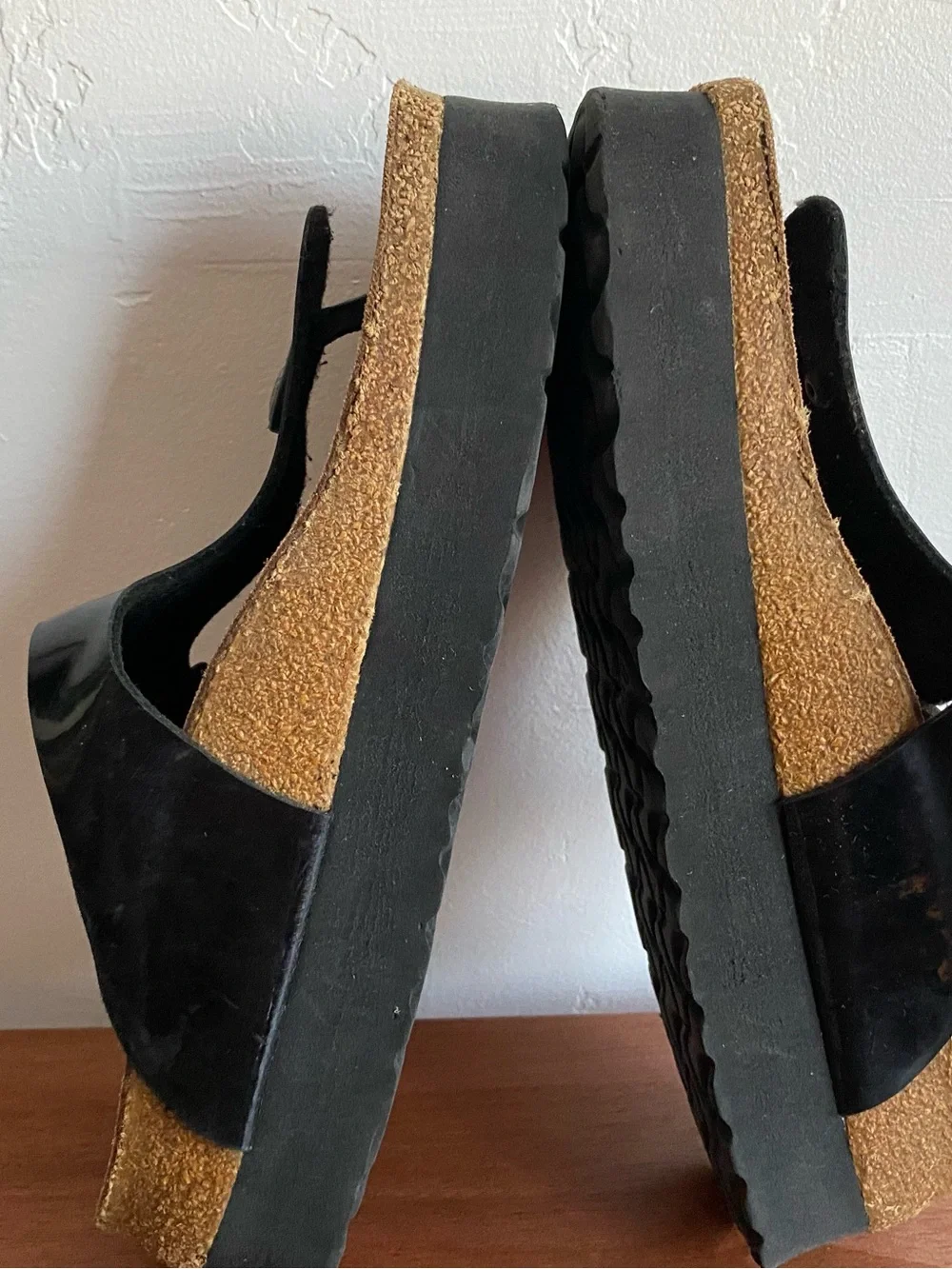 Lot 2 Pre-owned Papillio Gizeh Platform Sandal in Black and White 38/7 Women’s